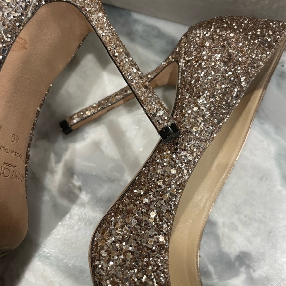 Jimmy Choo Romy 100 in gold- size 40 - Picture 4 of 7